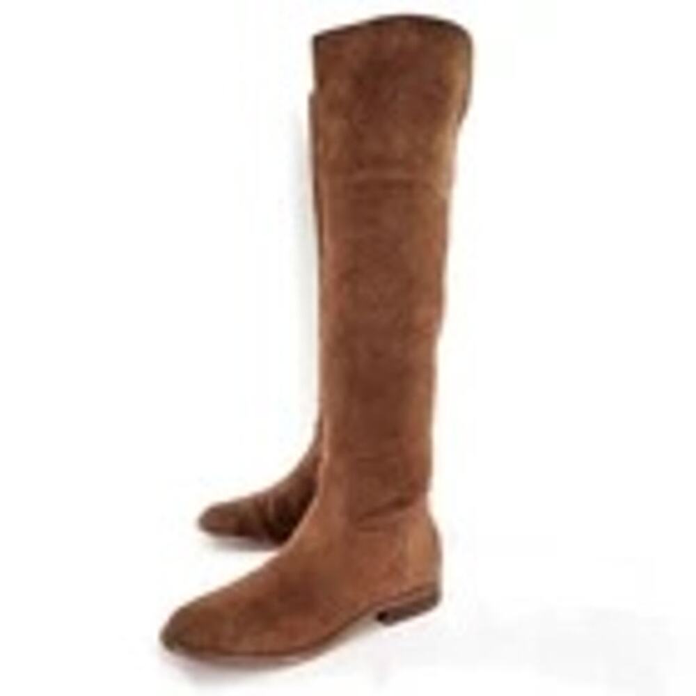 Michael Kors Regina Tan / Camel Suede Pull On Tall Over the Knee Flat Boots, 7.5